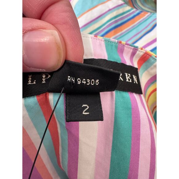 Y2K Black Label Ralph Lauren Striped Colorful Skirt Size 2 - Picture 6 of 6